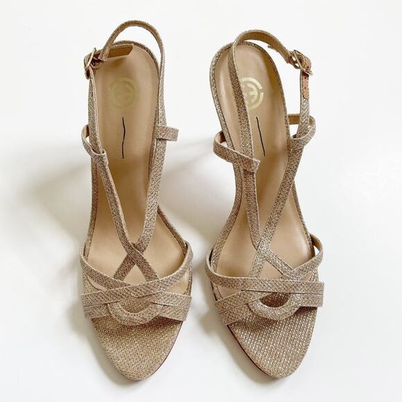 NEW BHLDN Cecelia NY Gold Glitter Erika Heel - Picture 4 of 8